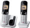Panasonic KX-TGC252SPS Telefono Senza Fili Digitale Per Anziani Con Blocco Chiamate Non Desiderate, Schermo Di Facile Lettura, Altoparlante Vivavoce Sveglia, Due Telefoni, Argento