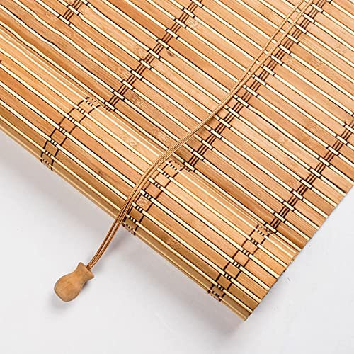Innen/Außen-Bambusrollo,Natur Lichtfilter-Sichtschutz-Raffrollo-Holzrollo,Bambus Rollo mit Seitenzug,für Korridor Gazebo Gärten Terrassen Fenster Tür,Breite 45-150cm,Anpassbar (W140xH120cm/55x47in)
