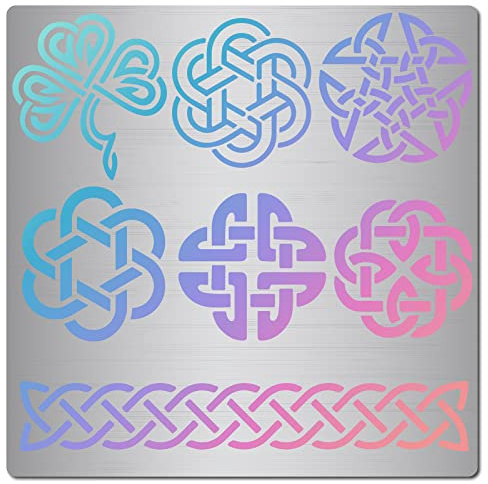 GORGECRAFT 16cm Keltisch Knoten Metall Schablone Wikinger Symbol Knoten Muster Vorlagen Wiederverwendbare Edelstahl Malschablonen Tagebuch Schilder Für Holzverbrennung Gravur Wandzeichnung Handwerk