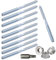 Vis à Double Filetage M8*80mm Vis à Cheville à Double Extrémité Vis Goujon 10pcs Vis à Filetage Avec Écrou à Bride pour le Raccordement de Meubles en Bois et l'installation Électrique (M8*80)