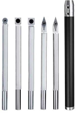 Outils En Carbure Pour Tours, Ébaucheurs - Finisseurs - Couteaux En Bois Pour Tours, Kit De Tour En Carbure Avec Lame Et Clé En Carbure (5 Barres + 1 Poignée Interchangeable)
