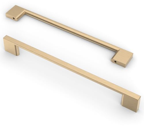 9BUILD 10 Pack Champagne Bronze Cabinet Pulls - 192MM Zinc Alloy Kitchen Cupboard Handles - Drawer & Wardrobe Handles - UK0035