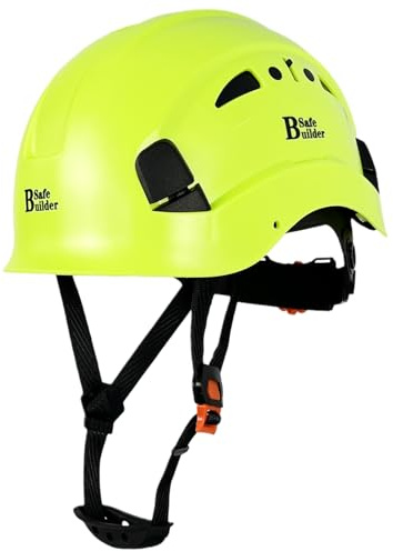 SAFEBUILDER Industrial Safety Helmet with Build-in Visor ABS Hard Hat with Visor Adjustable Ventilation OSHA Approved Hardhats Construction Work Head Protection ANSI/ISEA Z89.1 (Green Hard Hat Only)