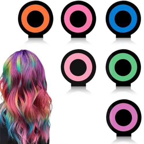 Hair Color Powder Haarkreide Kamm, 6 Farben Haar Colorationen Temporäre Haarfarbe Haarkreide Temporäre Haarfarbe für Karneval Cosplay Party Weihnachten Halloween Geburtstag Valentinstag