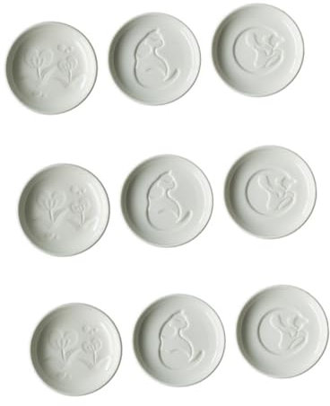 ABOOFAN Piattini in Ceramica con Motivo a Gatto dei Cartoni Animati 3 Pezzi Mini Piatti Rotondi per Salsa Aceto Salsa Eleganti per Cucina E Sala da Pranzo