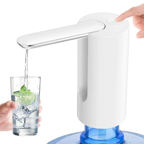 Water Bottle Pump, Adapters for Various Water Jugs, USB Rechargeable Automatic Drinking Water Switch, for Home Kitchen Office Camping(White)
