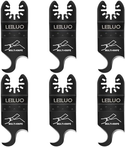 LEILUO 6 pièces crochet outil multifonction lame de tuile de toit de tapis avec sac de rangement Compatible avec DeWalt Dremel Milwaukee et plus