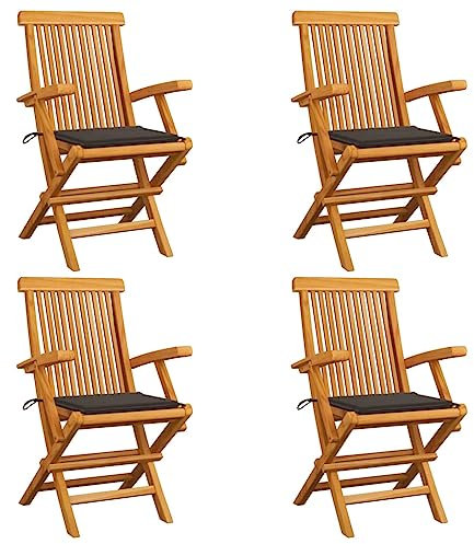 AJSEOYBS Gartentisch Ausziehbar,StapelstüHlegartenstüHle Mit Taupe Kissen 4 STK. Teak Massivholzgeeignet Geeignet für Wohnzimmer, Schlafzimmer, Garten, Balkon, Terrasse, Küche, Outdoor