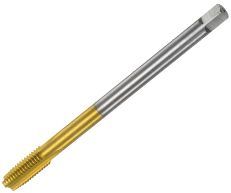 QUARKZMAN Metrisches Gewindebohrer M10 x 1.5 H2 130mm Extra lang, Titanbeschichtet, M35 Hochgeschwindigkeitsstahl, Gerade Nut, Schraubgewinde-Fräsmaschine