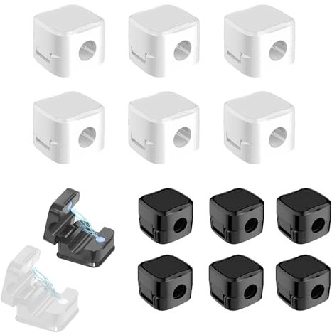 GMHLLES Magnetic Cable Clips,12 Pcs Cord Organizer Holder Adjustable Cable Tidy Clips Magnetic Hide Phone Charger Cable Clips Management for Kitchen Appliances Office Supplies Nightstand