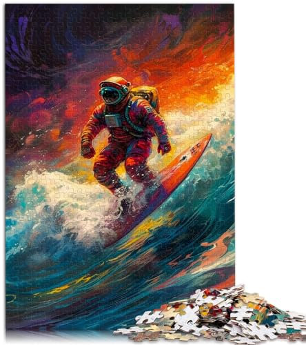 Puzzle-Geschenk, Astronaut spielt Surfen, 1000-teiliges Puzzle, Lernspiele, Holzpuzzle, Familienunterhaltungsspielzeug, 1000 Teile (50 x 75 cm)