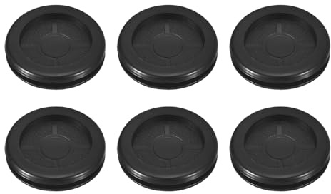 sourcing map 6Pcs Rubber Grommets 1-2/8 (32mm) Drill Hole, 1-1/4 (29mm) ID Double Sided Hole Plugs Ring Gasket for Firewall Cable Wire Protecting, Black