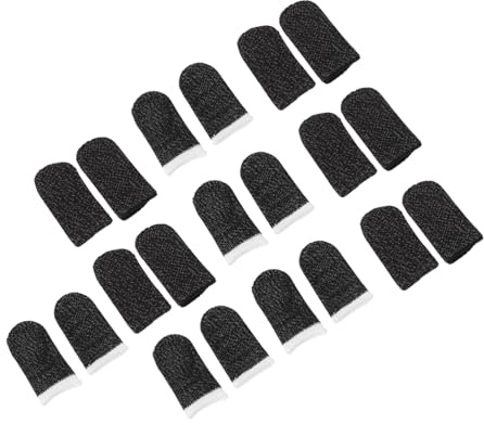 WOONEKY 10 Paar Anti Rutsch Fingerhüllen Für Gaming Schweißresistente Fingerabdeckungen Aus Elastischem Material Vielseitige Fingerschutz Manschetten Für Mobiles Spielen