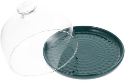 COLLBATH Multi-function Serving Tray Cake Display Stand Dessert Plate Glass Lid Food Storage Plate Smooth Edges