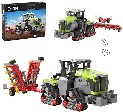 Eborstin Technik Xerion 5000 Traktor Bausteine, MOC Kettentraktor Baufahrzeug Klemmbausteine, 1336 Teile Traktor Bausteine Set, Geschenk für Erwachsene und Kinder, C65012