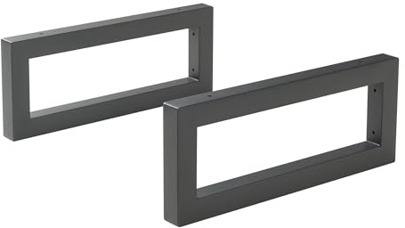 [en.casa] Lot de 2 Équerres d'Étagère Ensemble de 2 Supports Muraux pour Lavabos Tables Bureaux DIY Bricolage Set de 2 Porte-Serviettes Design Industriel Acier Laqué 45 x 20 cm Noir