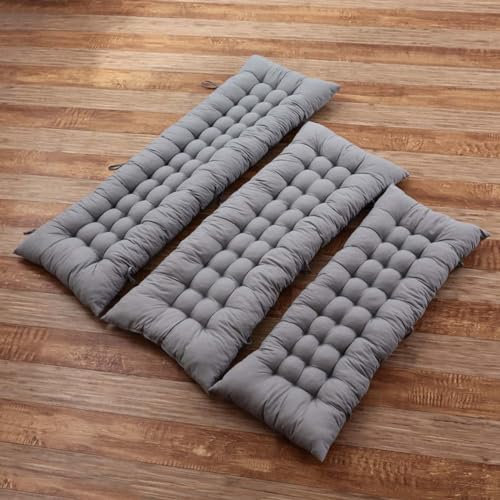 Dick gepolstertes Kissen für Sonnenliege, für drinnen und draußen, Garten, Schaukelstuhl, Sofa, Bank, Grau, 160 x 53 cm