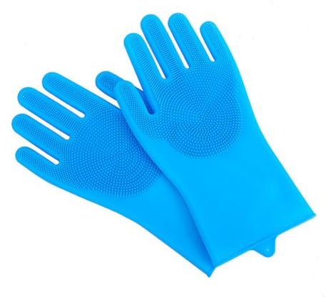 DLPRK Haustier Grooming Handschuhe, Pflegehandschuhe Katzen, Silikagel Handschuh Bürste Katze, Aufhängbares Design, Baden und Massieren für Hunde und Katzen