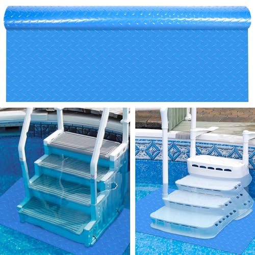 36x36in Swimming Pool Ladder Mat Protective Swimming Pool Step Pad for Above Ground Swimming Pool Ladder Pad Vinyl Non-Slip Pool Liner