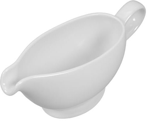 OFFSCH Salsiera Piccola in Porcellana Bianca Versatore Per Sugo E Latte Per Servire Salsa Di Bistecca 400 Ml