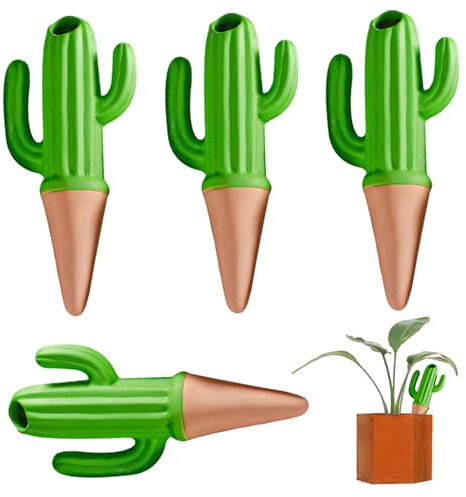 Yaoliucp Pinks d'arrosage en Terre Cuite, 4pcs 60 ML Mignons Cactus Auto-arrosage des Cactus, Plante réutilisable Waterer pour Plante en Pot extérieur intérieure