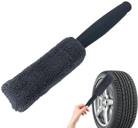 Felgenbürste - Ultraweiches Mikrofaser-Radbürsten-Set | Rutschfestes Scheuerwerkzeug für Alufelgen, Motorradketten & -Reinigung | Schnelltrocknende Cabrio-Top-Bürste mit ergonomischem Griff