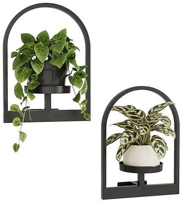 Bamworld Plant Stand Indoor, Plant Hanger Wall Planters for Indoor Plants Window Plant Shelves Plant Holder Wall Decor, Room Decor, Round (Patent Design)