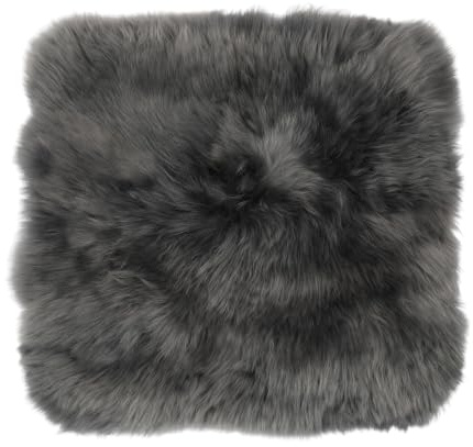 Nordic Sheep Lammfell Kissenbezug 50x50 cm, Kuschelkissen, Stahl | Echtes Lammfell auf einer Seite, weich & kuschelig, ideal für Sofa & Bett, viele Farbvarianten