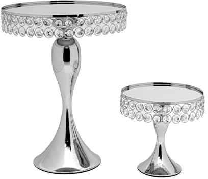 Juego de 11 soportes para tartas, soporte para tartas de boda, soporte para tartas con base de cristal, soporte para tartas con cuencos de azúcar y bandejas para servir para tartas, postres
