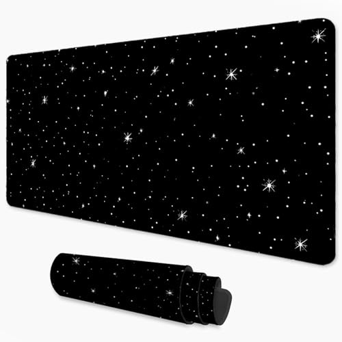 Alfombrilla Ratón Negro Mouse Pad 1200x600 mm, Grande Alfombrilla Gaming Cielo Estrellado con Superficie Especial Que Mejora Velocidad y precisión, Mousepad Impermeable para Gamers y Portátil 3Y-34