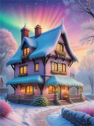 Puzzle 120 Teile für Erwachsene, Regenbogen-Aurora-Haus 25x20cm Puzzle Erwachsene 120 Teile Lernspiel Herausforderung Spielzeug, Geschicklichkeitsspiel für die ganze Familie