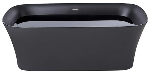 Fristående Badkar i Akryl Oval Form 1600 x 750 mm Matt Svart Modern Design Lanalhue