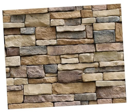 HONMEET Carta da Parati Murale in Pietra 3d Autoadesiva 45x100cm, Adesivi Murali in Pietra Rimovibili in Pvc per Soggiorno e Camera da Letto, Decorazione Parete Facile da Applicare