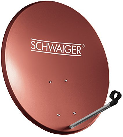 Schwaiger, 714166, Antenna digitale satellitare (75 x 85 cm) con braccio di supporto LNB, montaggio su asta, antracite, specchio in alluminio, per la ricezione di DVB-S/S2 in Full HD, 3D e 4 K (Ultra HD)