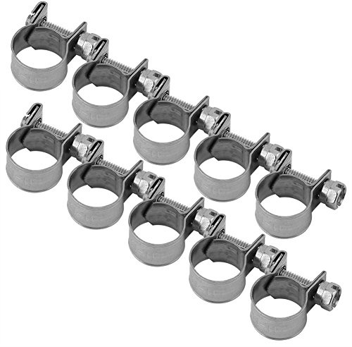 Hose Clamps, 10 PCS 304 Stainless Steel Pipe Clip Fuel Line Tube Fastener Super Heavy Duty T Bolt Clamp Optional 6mm-20mm (11-13mm)