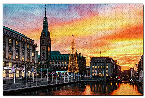 Deutschland Hamburger Weihnachtsmarkt Puzzle 1000 Teile Holzpuzzle Erwachsene Spielgrafik Reise Souvenir Holz