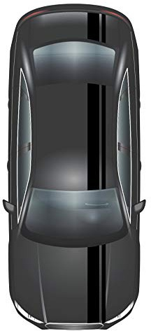 Finest Folia Rennstreifen Racing Stripes 5mx15cm und 10mx5cm Rallystreifen Viperstreifen für Fahrzeuge Auto Kfz Zubehör Tuning Streifen für Motorhaube Dach Heck (Schwarz Glanz)