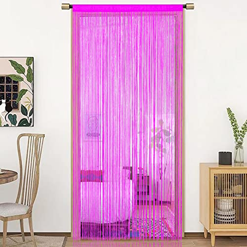 HSYLYM String Türvorhang Fensterdekoration Raumteiler Dekoration Einzelvorhang für Fenster 90x200cm Rose