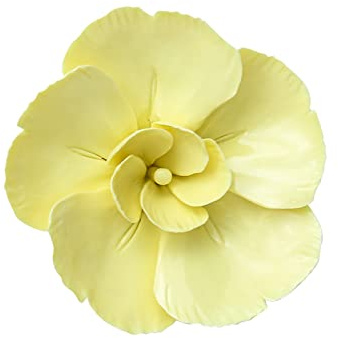 TURSGYZ Handcrafted Ceramic Flowers Yellow Phalaenopsis Orchid Artificial Sculpture Home Hanging 3D Wall Art Decor Decoration 9cm