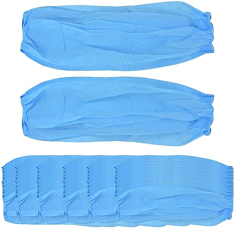 Amagogo 100 Stück Einweg Armstulpen, Vliesstoff für Die Wartung, Zubehör für Tägliche Arbeiten, Professioneller Schutz, Weich, Unisex, Blau