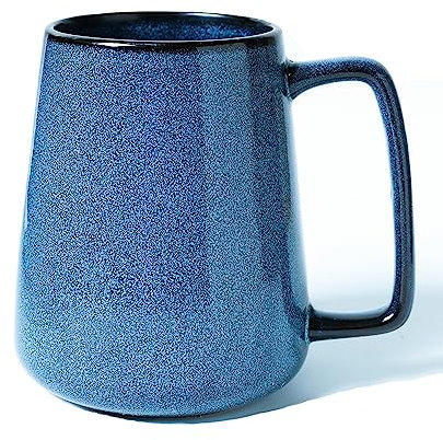 Cteahrow Large 24 OZ/700ml Ceramic Coffee Mugs, Capacity Mug with Handle,Tea Cup,Dishwasher Microwave Safe,for Office and Home (Blue)