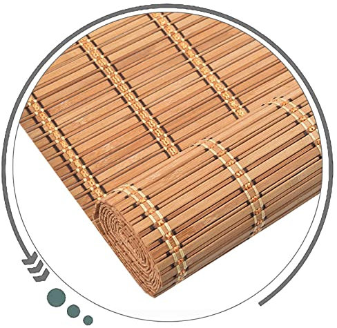 Suwooy Bambusrollo Aussenbereich 45-150cm Breit,Rollläden Für Fenster,Sonnenschutz Rollo Bambus,Sichtschutz Vorhang,Raffrollos,Bambus Jalousien Für Innen,Atmungsaktiv,Anpassbar,W×H-120x120cm/47x47in