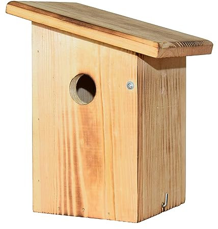 Dehner Natura Premium Wildvogel Nistkasten Jonna, Vogelhaus / Vogelnistkasten für Wildvögel, robust/geflammt, ca. 19 x 24 x 16 cm, aus FSC - zertifiziertem Kiefernholz, natur