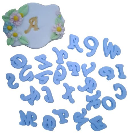 Tagliabiscotti.it Alfabeto ad impressione Set 26 lettere Altezza lettere 2cm - timbri impressione 2mm Cake Design Mod.A