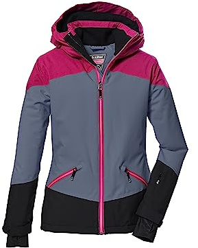 killtec niñas Chaqueta de esquí impermeable/chaqueta funcional con capucha y paranieves KSW 151 GRLS SKI JCKT, blue grey, 128, 41187-000