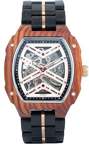 Edenhölzer Herren Holzuhr Skeleton Automatik Sal ED090-002