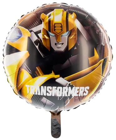 Party Factory `Transformers' foil balloon, 17.7 inch, yellow, black, Bumblebee, Autobot helium balloon for children's birthday party