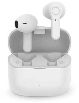 PRIXTON Auriculares Inalámbricos Earbuds TWS155 Blanco, Earbuds con Bluetooth 5.3, 6h de Autonomía, Control Táctil, Micrófono Incluido, Ligero y Portátil