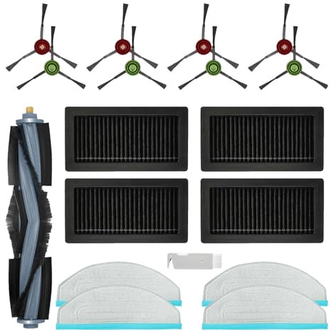 LOHILL Bürste Filter Wischtüch Ersatzteile Zubehör Set für Yeedi Cube Staubsauger Roboter (18 Stück)