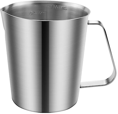 Aboiledy Tasse à mesurer en acier inoxydable 16oz/500ml, tasses à mesurer pour pot à lait avec marquage, tasse à mélanger, tasse à mesurer en acier inoxydable, tasse à, pichet à lait pour cu